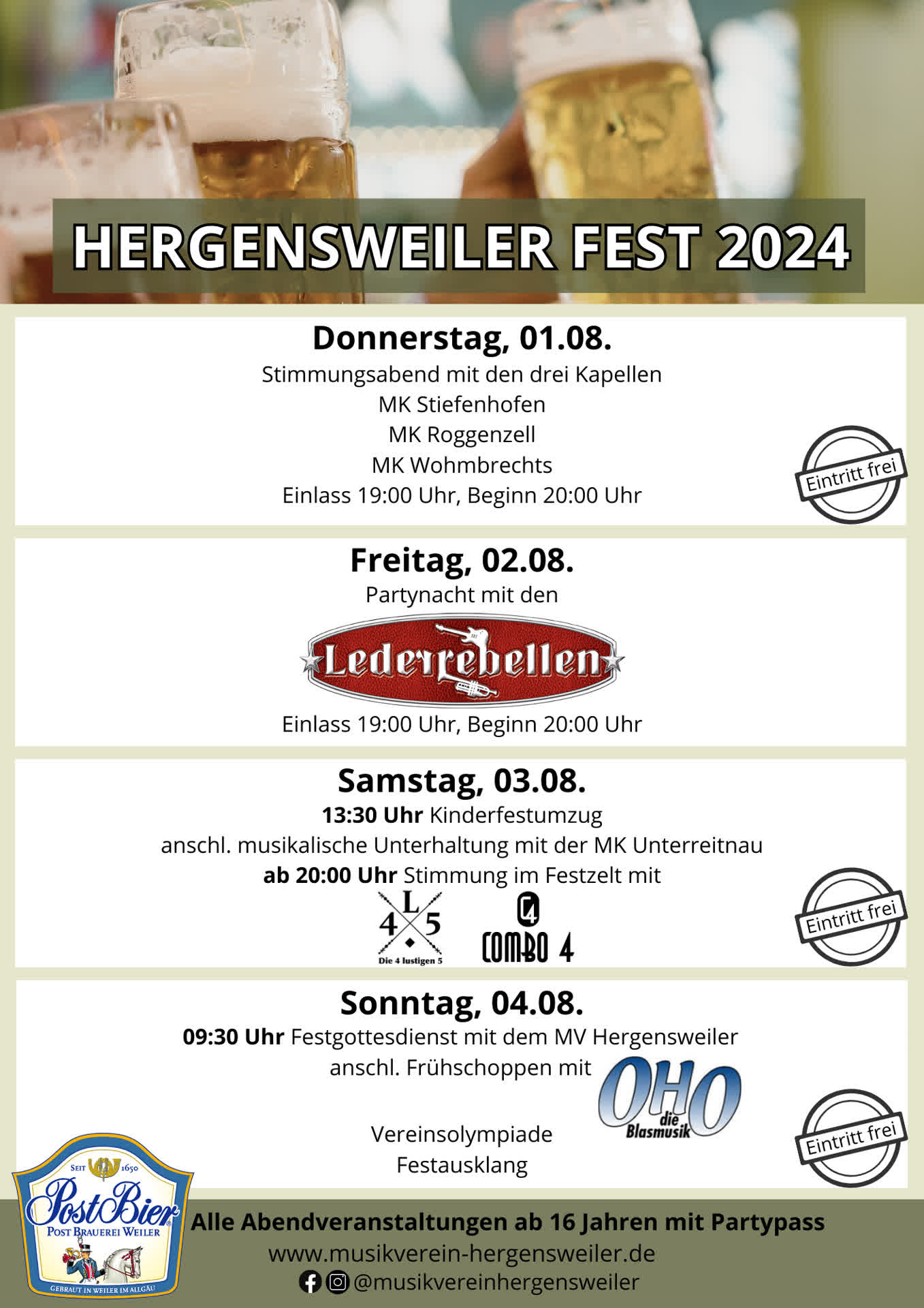 Einladung zum Hergensweiler Fest 2024