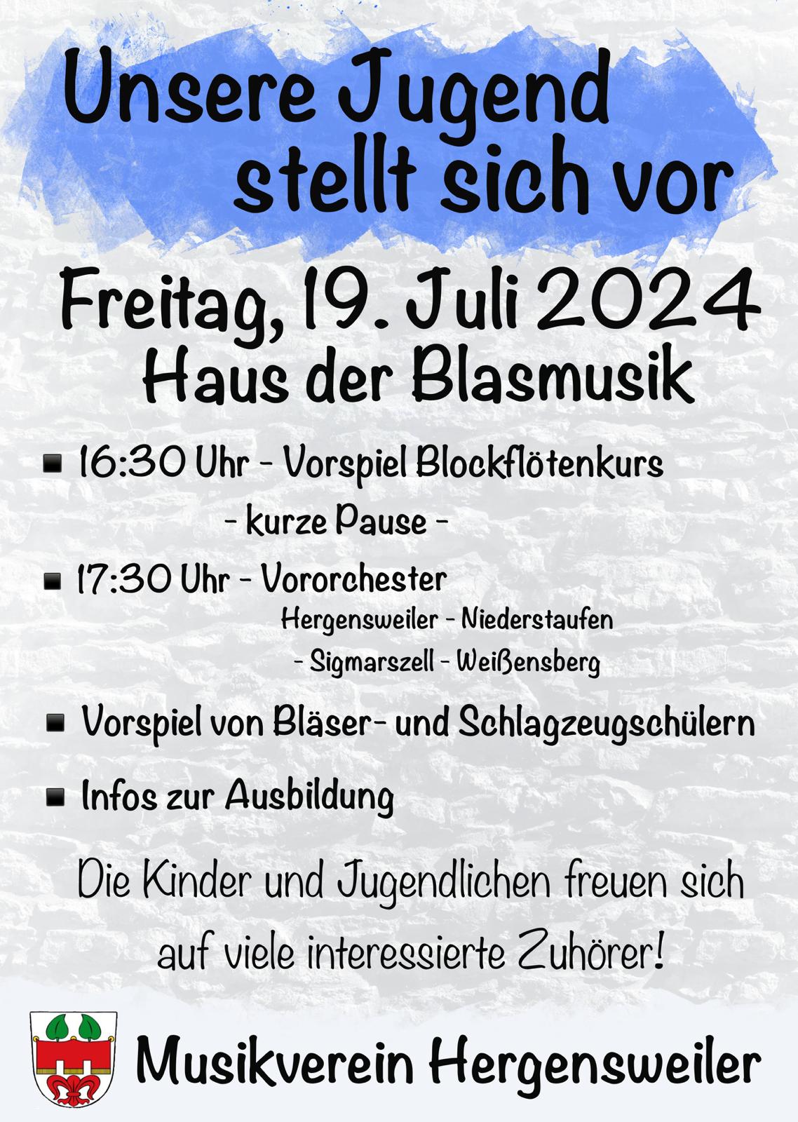 Einladung zum Jugendvorspiel 2024