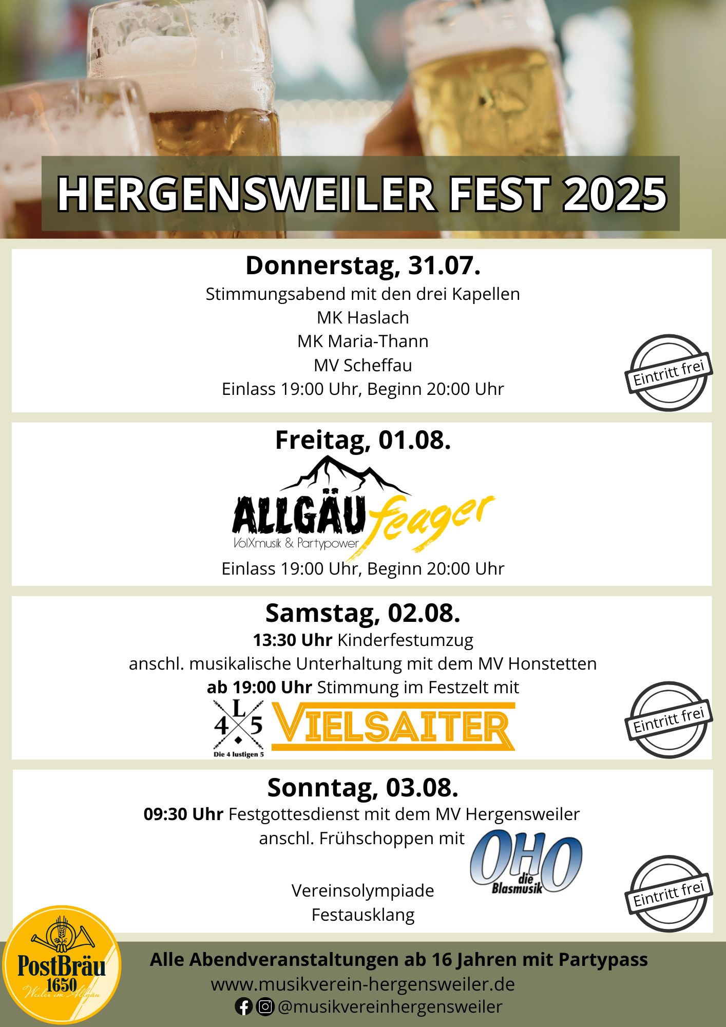 Einladung zum Hergensweiler Fest 2025